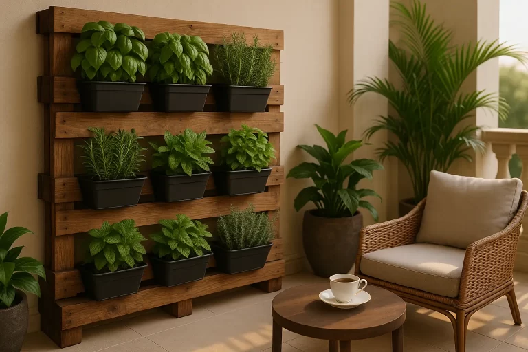 Horta Vertical na Varanda: As Ervas que Se Dão Melhor em Estruturas de Madeira